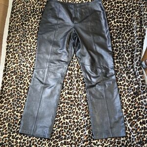 Nine West Black Leather Pants with Lined Interior